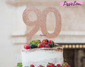 90th Birthday Cake Topper Glitter Card