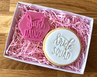 Bride Squad Cookie Stamp, Hen Party Fondant Stamp, Icing Embosser