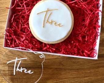 Number Cookie Embosser, Birthday Fondant Icing Stamp