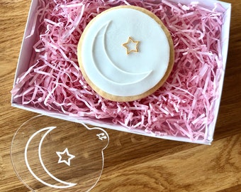 Islamic Moon and Star Cookie Embosser, Ramadan Stamp, Fondant Stamp, Eid Cookie Cutter, Fondant Cookie Stamp, Eid Embosser