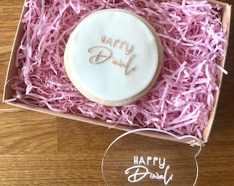 Happy Diwali Cookie Embosser, Diwali Cookie Stamp, Fondant Stamp, Icing Embosser, Diwali Cookie Embosser, Diwali Stamp