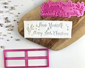 Have Yourself a Merry Little Christmas Cookie Cutter and Stamp, Christmas Cookie Cutter, Christmas Cookie Embosser, Xmas Cookie Stamp, Stamp
