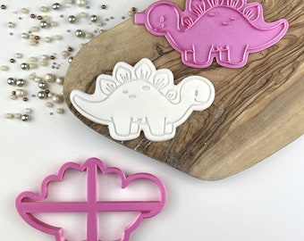 Stegosaurus Cookie Cutter and Stamp, Dinosaur Cookie Cutter, Fondant Embosser, Children Cookie Cutter, Icing Stamp, Dinosaur Cookie Stamp