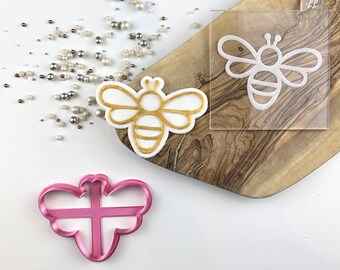 Bee Cookie Cutter and Embosser, Baby Shower Cookie Embosser, Cookie Cutter, Gender Reveal Cookie Stamp, Baby Shower Cookie Cutter