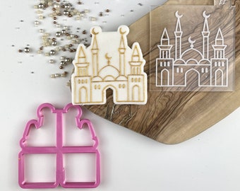 Decorative Mosque Cookie Cutter and Embosser, Postal Box Ideas, Eid Cookie Cutter, Religious Celebrations, Ramadan Cookie Stamp