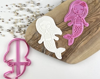 Mermaid Cookie Cutter and Stamp, Under the Sea Baking