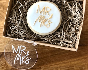 Mr and Mrs Cookie Embosser, Wedding Cookie Stamp, Fondant Embosser, Wedding Icing Stamp, Cookie Embosser, Wedding Cookie Embosser