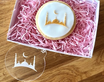Crescent Moon and Mosque Cookie Embosser, Ramadan Stamp, Fondant Stamp, Eid Cookie Cutter, Fondant Cookie Stamp, Eid Embosser