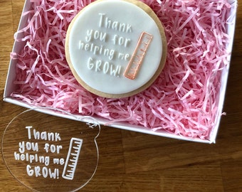 Gracias por ayudarme a cultivar grabador de galletas, sello de galletas para maestros, grabador para maestros, grabador Fondant, grabador para galletas para maestros