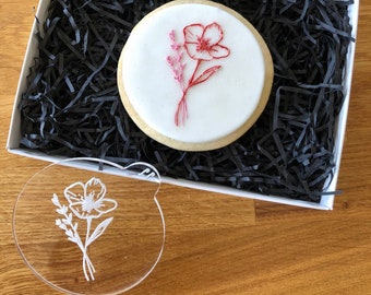 Delicate Wild Flower Cookie Embosser, Floral Cookie Stamp, Fondant Stamp, Wedding Cookie Embosser, Fondant Cookie Stamp, Floral Embosser