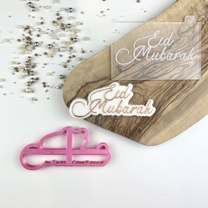 Eid Mubarak in Elegant Font Cookie Cutter and Embosser, Postal Box Ideas, Eid Cookie Cutter, Religious Celebrations, Ramadan Cookie Stamp
