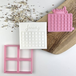 Month Option Save the Date Calendar Cookie Cutter and Stamp, Wedding Cookie Stamp, Floral Cookie Stamp, Mr and Mrs Cookie Cutter
