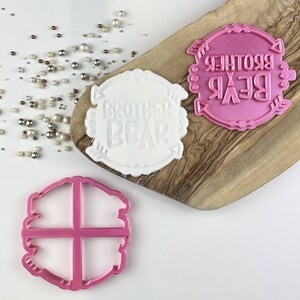 Brother Bear Wild One Style Cookie Cutter and Stamp, Baby Shower Cookie Cutter, Fondant Embosser, Gender Reveal Cookie Stamp, Icing Stamp