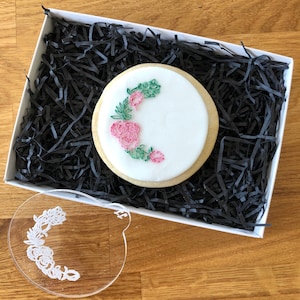 Floral Corner Cookie Embosser, Floral Cookie Stamp, Fondant Stamp, Wedding Cookie Embosser, Fondant Cookie Stamp, Floral Embosser