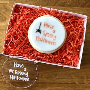 Have a Spooky Halloween Cookie Embosser, Fondant Embosser, Halloween Fondant Stamp, Halloween Cookie Embosser, Icing Embosser Halloween
