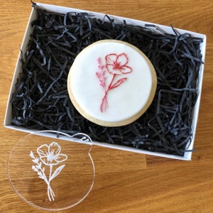 Delicate Wilde Bloem Cookie Embosser, Floral Cookie Stamp, Fondant Stempel, Bruiloft Cookie Embosser, Fondant Cookie Stempel, Floral Embosser