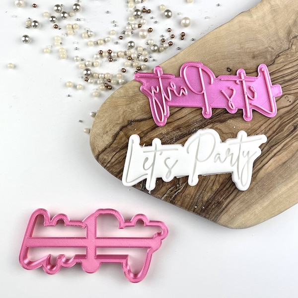 Let’s Party Cookie Cutter and Stamp, Happy Birthday Cookie Stamp, Célébrations d’anniversaire, Stamp de biscuit d’anniversaire, Idées de boîte postale