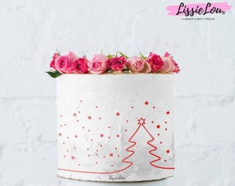 Wintery Nights Cake Stencil- Full Size Design, Reusable Stencils, Icing Stencils, Buttercream Stencil, Christmas Cake Stencil