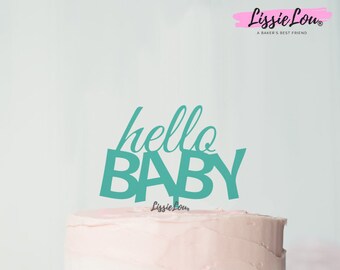 Hello BABY Baby Shower Cake Topper Premium 3mm Acrylic