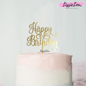 Happy Birthday Curly Cake Topper Premium 3mm Acrylic