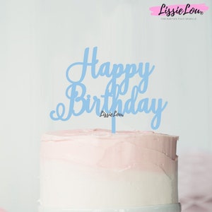 Happy Birthday Pretty Cake Topper Premium 3mm Acrylic
