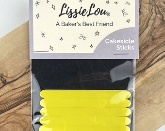 Yellow Acrylic Cakesicle Lollipop Sticks, Cakesicle Sticks, Acrylic Cakesicle Sticks, Reusable Cake Pop Sticks, Acrylic Popsicle Sticks