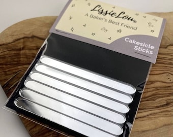 Mirror Silver Acrylic Cakesicle Lollipop Sticks, Cakesicle Sticks, Acrylic Cakesicle Sticks, Reusable Cakesticks, Acrylic Popsicle Sticks