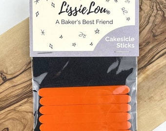 Orange Acrylic Cakesicle Lollipop Sticks, Cakesicle Sticks, Acrylic Cakesicle Sticks, Reusable Cake Pop Sticks, Acrylic Popsicle Sticks