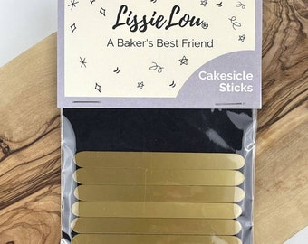 Metallic Gold Acrylic Cakesicle Lollipop Sticks, Cakesicle Sticks, Acrylic Cakesicle Sticks, Reusable Cakesticks, Acrylic Popsicle Sticks