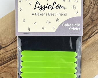 Luau Green Acrylic Cakesicle Lollipop Sticks, Cakesicle Sticks, Acrylic Cakesicle Sticks, Lollipop Sticks, Reusable Cake Pop Sticks