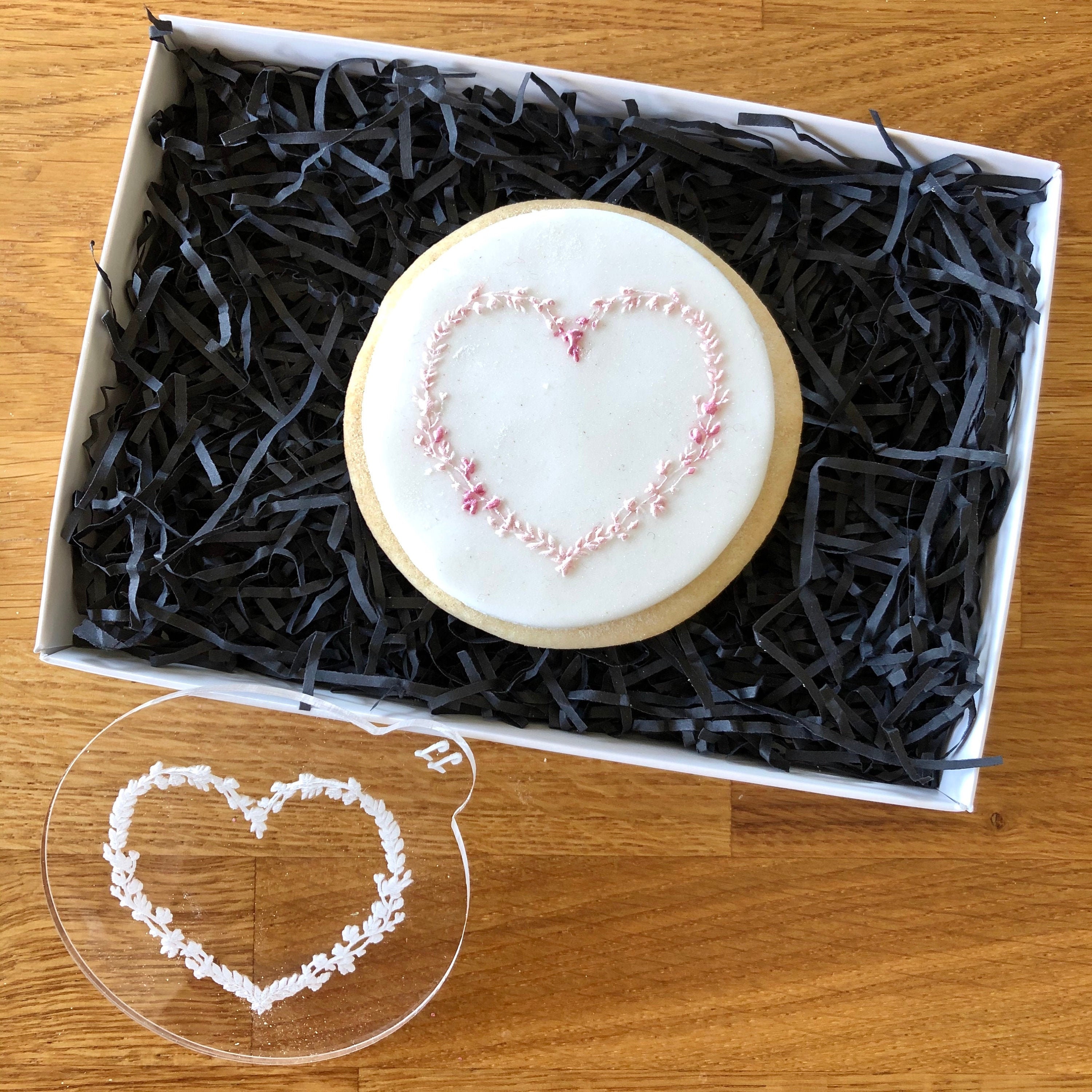 Floral Heart Cookie Embosser Floral Cookie Stamp Fondant Etsy