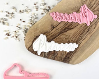 Princess with Heart Cookie Cutter and Stamp by Catherine Marie Cake, Princess Cookie Stamp, Fairy Cookie Embosser, Princess Cookie Embosser