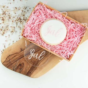 Girl in Florence Font Cookie Embosser, Baby Shower Cookie Stamp, Baby Cookie Cutter, Fondant Stamp, Gender Reveal Cookie Embosser