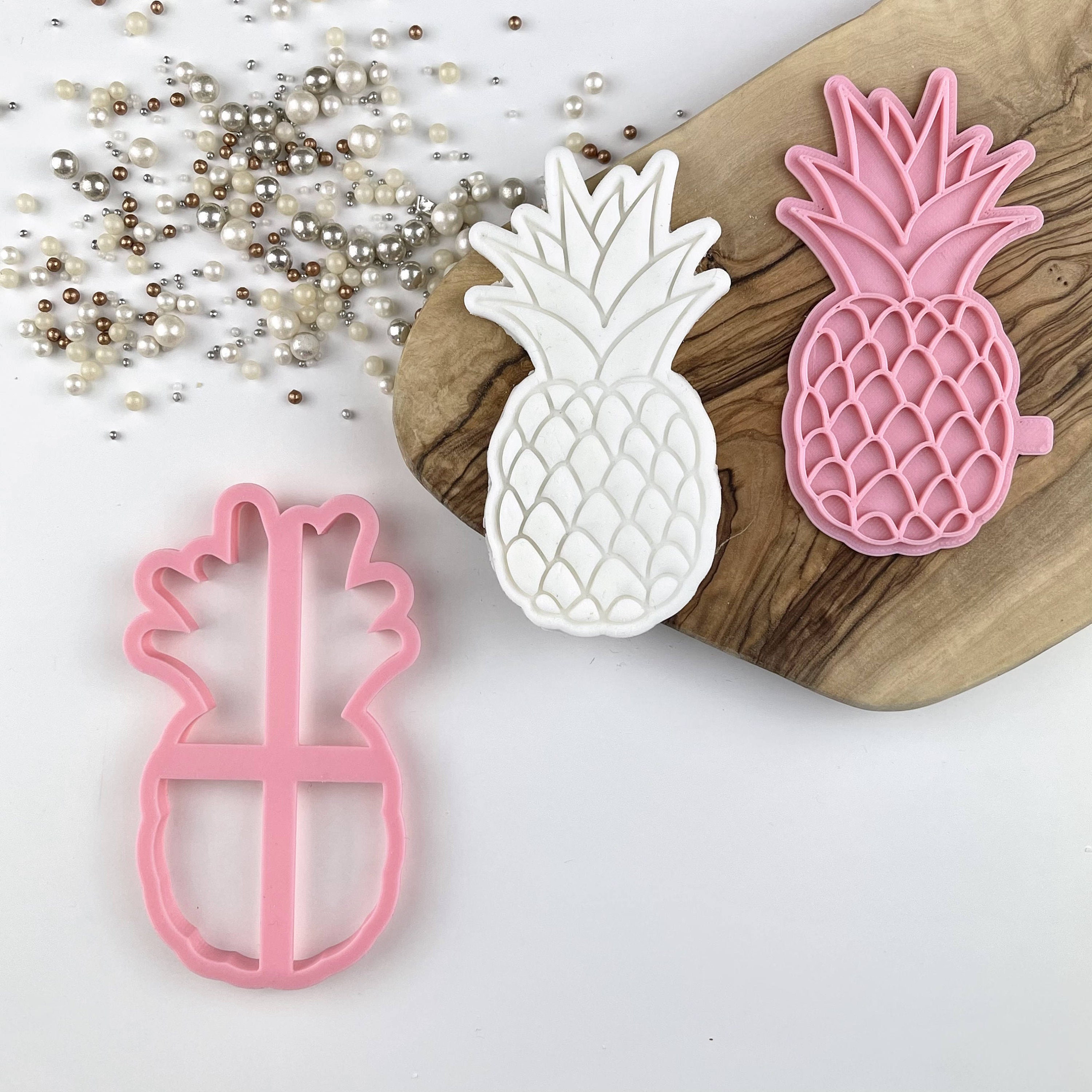 Pineapple Cookie Cutter and Stamp, Summer Cookie Stamp, Beach Cookie ...