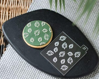 Cortador y estampador de galletas con textura de hoja de palma – Sello de fondant de jungla – Herramienta para galletas de safari – Fiesta tropical – Repostería infantil – Diseño de hojas