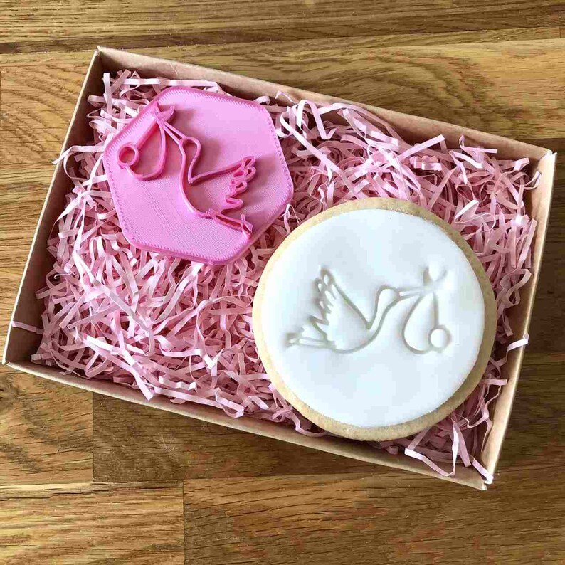 Stork Cookie Stamp Baby Shower Cookie Embosser Fondant Etsy UK