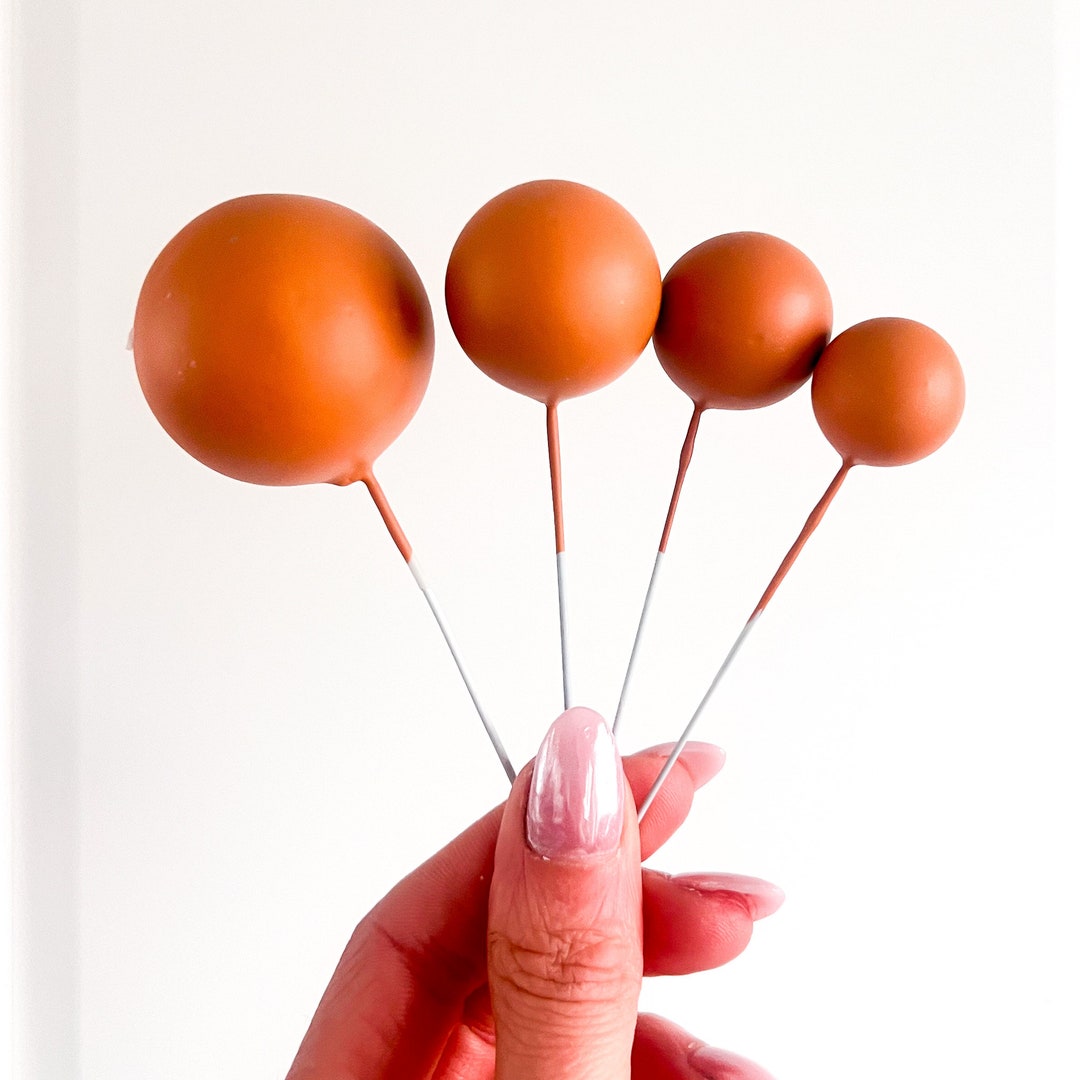 Cake Balls Set of 4 - Burnt Orange Cake Decoration - Etsy UK