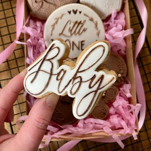 Baby in Florence Font Cookie Cutter and Embosser, Baby Shower Cookie Embosser, Cookie Cutter, Baby Shower Cookie Cutter
