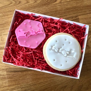 Santa&#39;s Sleigh Cookie Stamp, Christmas Embosser, Christmas Fondant Stamp, Icing Stamp, Merry Christmas Cookie Stamp, Fondant Embosser