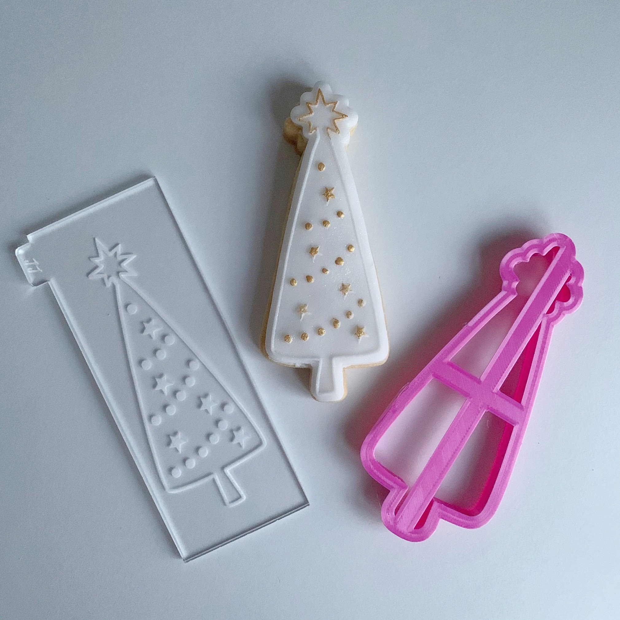 Christmas Tree Cookie Cutter and Embosser Christmas Cookie Etsy Australia
