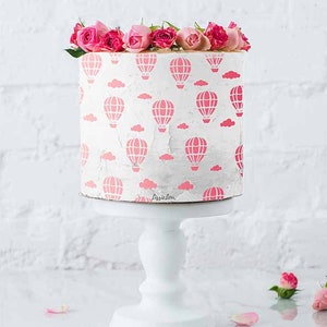 Hot Air Balloon Cake Stencil - Full Size Design, Buttercream Stencil, Ganache Stencil, Decorating Template, Cake Decorating