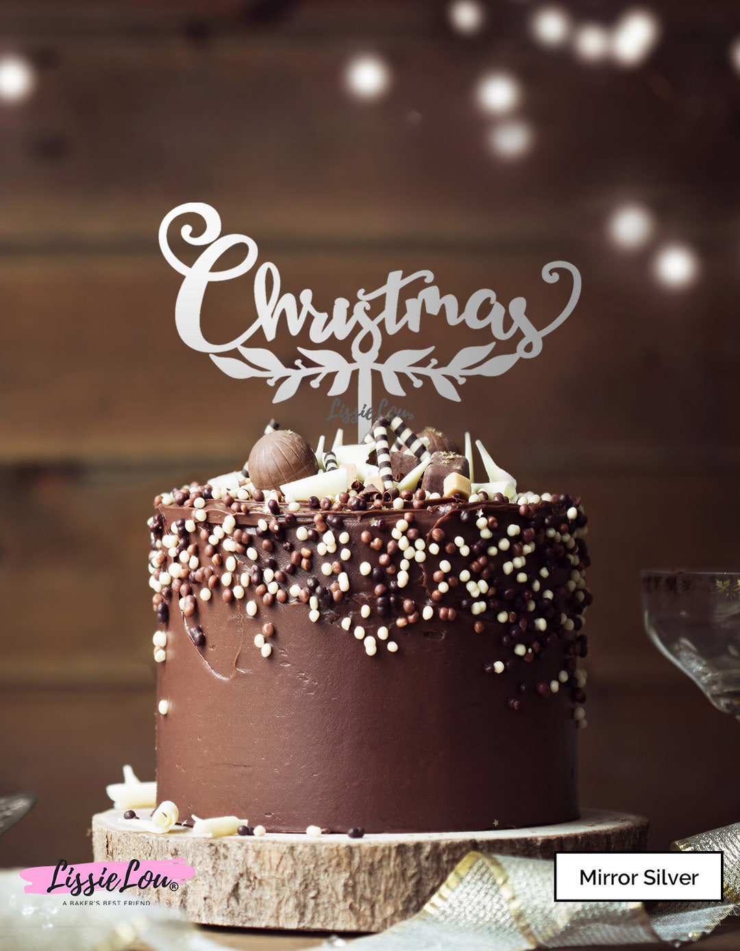 Christmas Pretty Vines Cake Topper Premium 3mm Acrylic - Etsy
