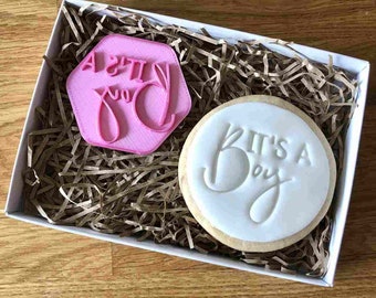 It's a Boy Cookie Stamp, Baby Shower Fondant Embosser