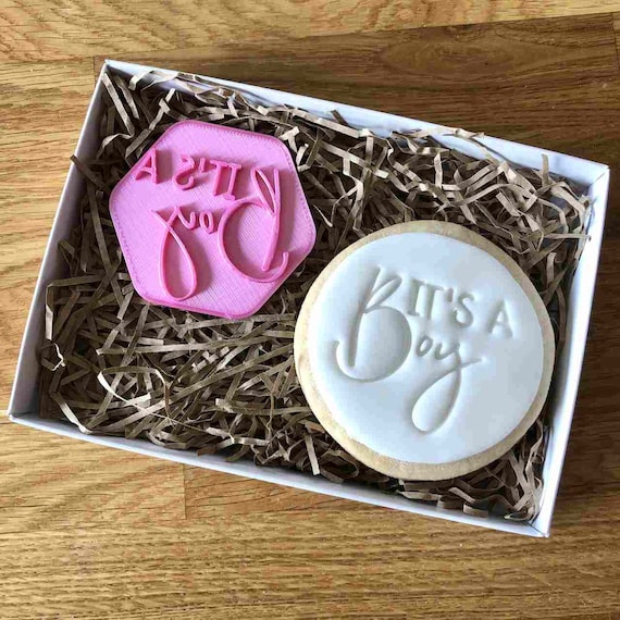It's a Boy Cookie Stamp, Baby Shower Fondant Embosser