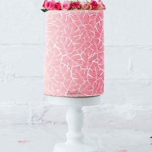Tropical Paradise Cake Stencil - XL Design Size, Buttercream Cake Template, Cake Design, Cake Ganache Stencil