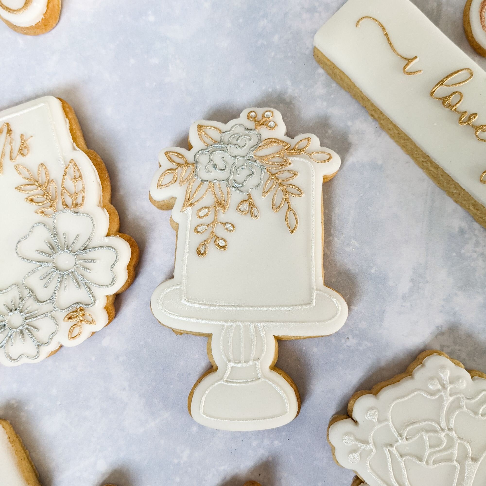 Wedding Cake With Flowers Cookie Cutter and Embosser Wedding Etsy UK