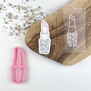 Lipstick Cookie Cutter and Embosser, Hen Party Cookie Stamp, Wedding Cookie Embosser, Bridal Party Cookie Stamp, Postal Box Ideas