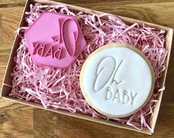 Oh Baby Cookie Stamp, Baby Shower Cookie Embosser, Fondant Embosser, Baby Shower Cookie Stamp, Baby Icing Stamp, Baby Shower Stamp