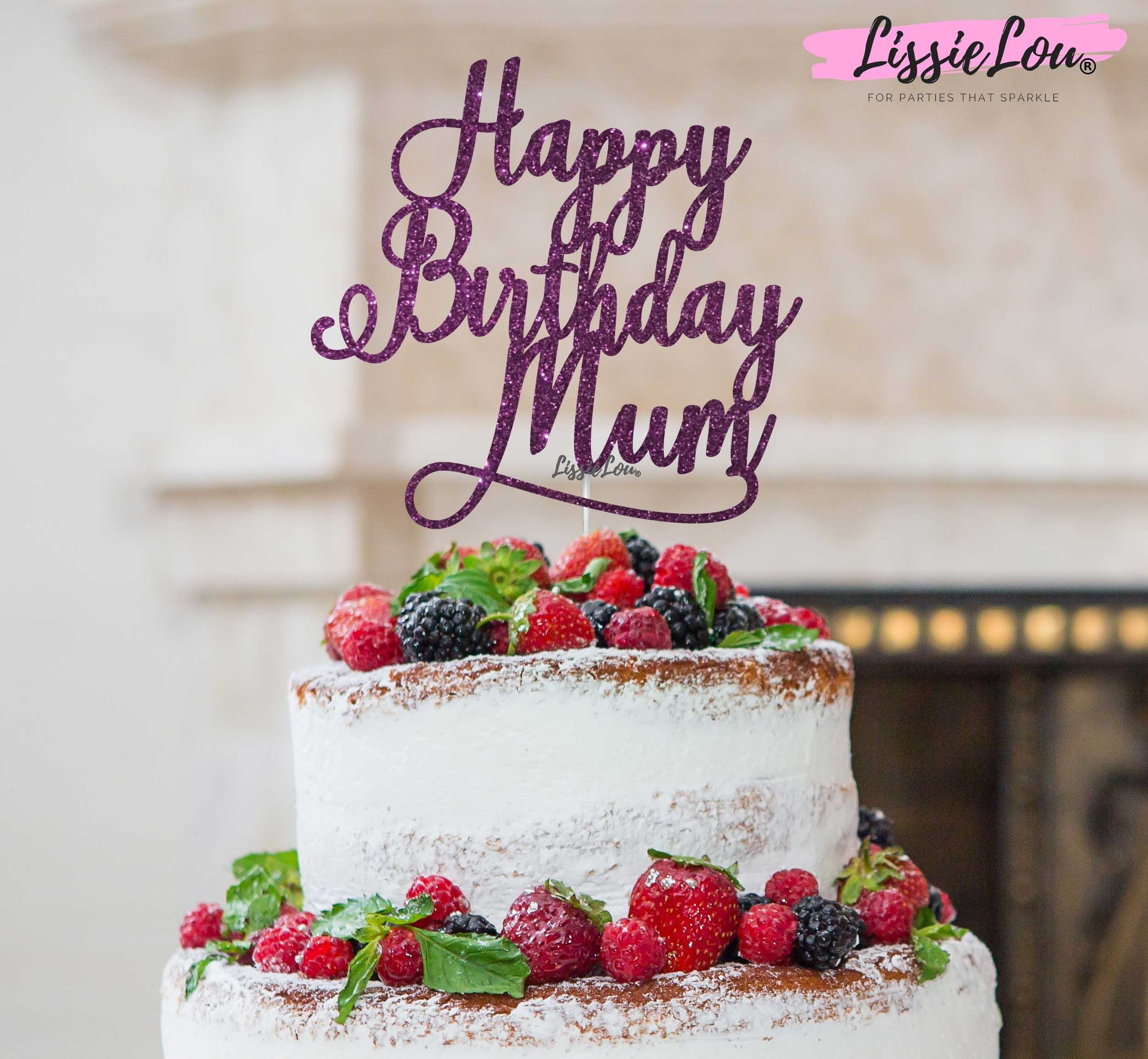 70 Cake Ideas for Birthday & Any Celebration : Bold Coloured Cake for Mum