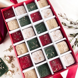 ChellBells Cakes 24 Days of Christmas Advent Calendar Cookie Embosser and Cutter Set, Christmas Cookie Cutter, Christmas Advent Calendar